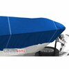 Eevelle Boat Cover V HULL FISHING Center Console, High Bow Rails, Outboard 27ft 6in L 102in W Pacific Blue SBVCCR27102B-RYL